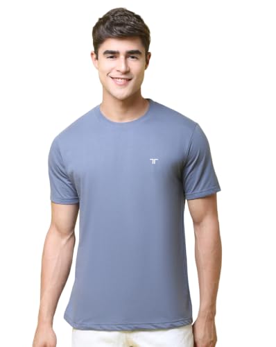 Image of Pinkmint Men's Cotton Blend T-Shirt ll Soild Round Neck T-Shirt ll Stylish Half Sleeve T-Shirt's (Pack of 1)