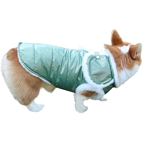vecomfy Shawl Dog Coat for Small Dogs Fleece Lining Warm Dog Jackets for Winter Green M Cover