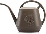 Fasmov 1-Gallon Plastic Watering Can with Comfortable Handle, Garden Watering Cans Long Spout for Indoor Outdoor Watering Plants, Gray