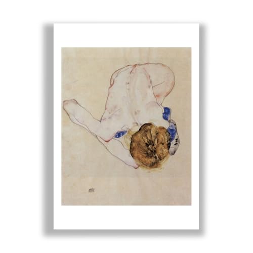 Impression d'art Egon Schiele Femme se penchant qualite galerie et papier semi-brillant medium