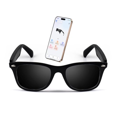 Image of GenXenon AI Translation Glasses with 160+ Languages Real-Time Translation, Bluetooth Audio Smart Glasses for Women & Men, UV400 Polarized Lenses, Hands-Free Calling, AI Smart Sunglasses
