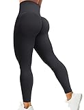 ZAAYO Scrunch Butt Lifting Leggings Damen Fitnesshose Sporthose Yoga Leggings Schwarz M