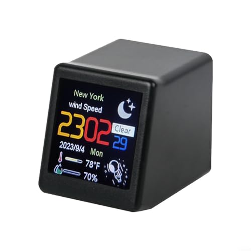 HOHOVYVY wetterstation großes display,stimmungsbarometer,Mini-TV für Smart WIFI Wetterstation Spiel Dekoration Digitales Ornament(black) HOHOVYVY wetterstation großes display,stimmungsbarometer,Mini-TV für Smart WIFI Wetterstation Spiel Dekoration Digitales Ornament(black)