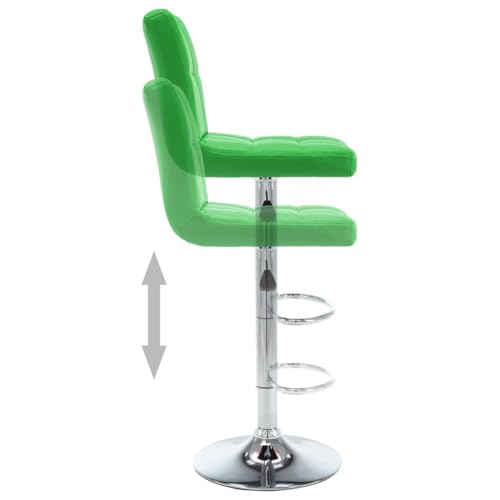 Tabouret de bar chic en similicuir vert et acier chromé de qualité