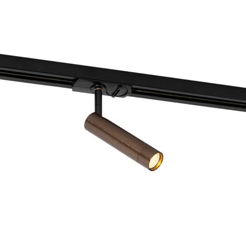 QAZQA Foco moderno bronce oscuro para sistema de riel monofásico - Iconic Ivy Redonda Adecuado para LED Max. 1 x 5 Watt