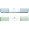 S&T INC. Yoga Mat Towel, Quick Dry Towel, Soft and Absorbent for Gym, Pilates, and Hot Yoga Mat, 2 Pack, 26.5 inches x 72 inches, Microfiber, Blue & Sage Green