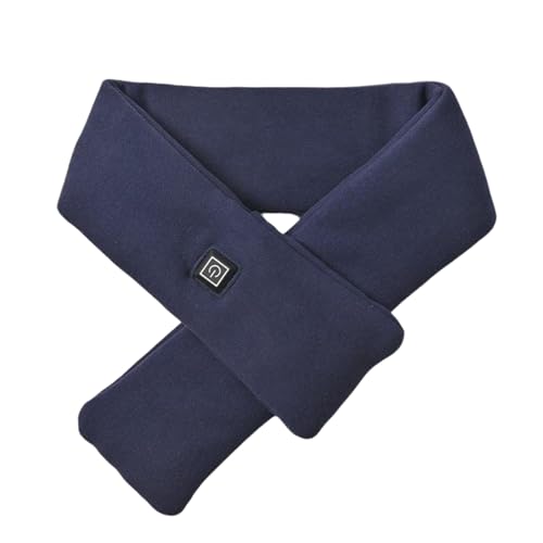 JSGHGDF Unsiex Écharpe chauffante électrique portable sans fil alimentée par USB pour réchauffer le cou avec technologie de chauffage rapide 3 réglages de température, bleu marine, taille unique