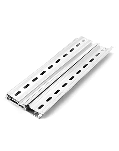 QWORK® 6 Piezas Riel Din, Riel De Montaje Din, Carril Din, 35 mm De Ancho, 7.5 mm De Alto, Largo 200 mm, Para Instalar Equipos Eléctricos Como Disyuntores