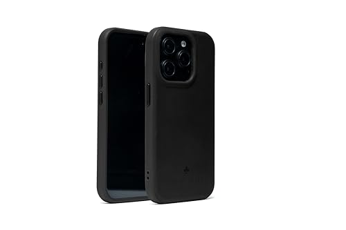 Porter Riley Premium-Lederhülle kompatibel mit iPhone 15 Pro Max MagSafe-kompatibel schlanke Schutzhülle (Schwarz)