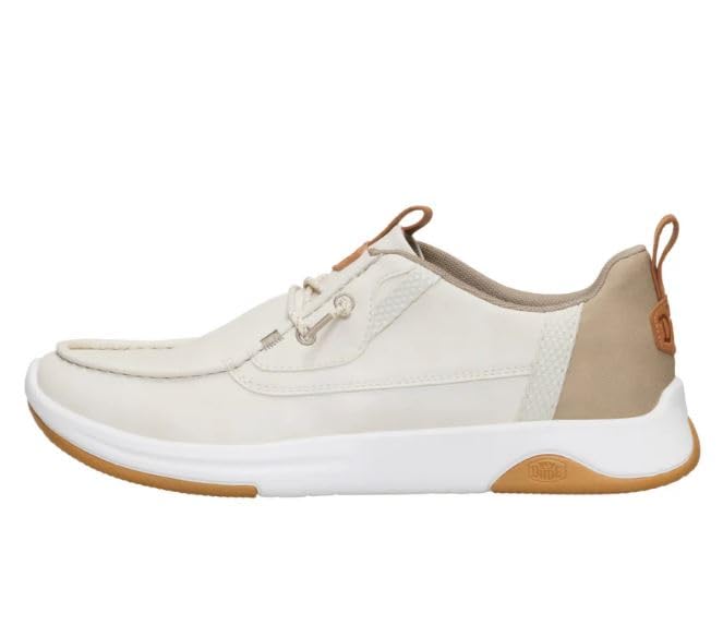 HEYDUDE Wally Drift Classic Silver Birch/White Size 13, Men's Shoes, Casual Sneakers, Comfortable & Light-Weight