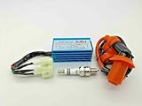6 Pin AC CDI Box & Ignition Coil & Spark Plug Torch A7TC Fits for GY6 ‎50cc 90cc 110cc 125cc 150cc