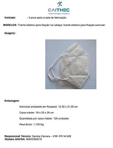 Mascara N95 Pff2 98% Proteção ANVISA/INMETRO 24 Unidades