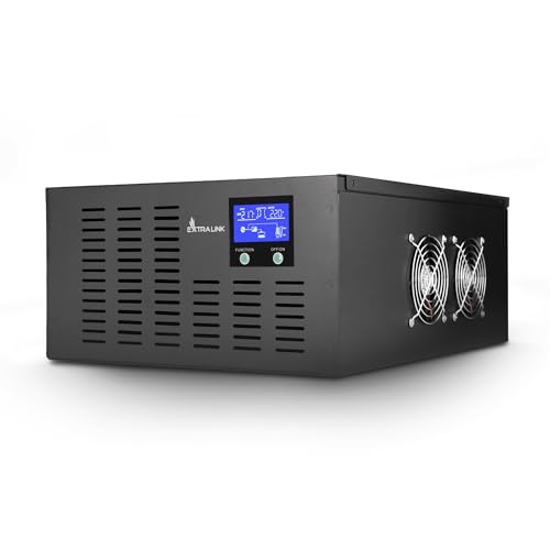 Extralink PIORUN UPS 2100W inversor 12v 220v Onda Pura | Fuente de alimentación de Emergencia con Pantalla LCD | SAI ininterrumpido para calefacción, servidores y Equipos médicos