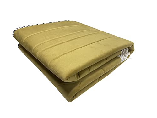 Alfombra de oración, extra grande, suave, gruesa, musulmana, alfombra de oración turca, antideslizante, con tasbeeh libre (E-Gold) Cover