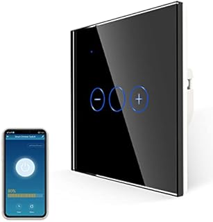 JIMEIDA Dimmer Switch for LED Lights, Smart Dimmer Light Switch Work with Alexa, Google Home, WiFi Touch Dimmer Switch with Black Glass Plate and LED Backlight, Neutral Wire Required, 1 Gang