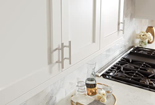 Image of Amerock Bar Pulls 2-1 /2 (64 mm) Center-to-Center Sterling Nickel Cabinet Pull - 10 Pack | 2-1 /2 inch (64mm) Center-to-Center Mounting Distance and 4-7 /8 inches Overall Length, Durable Carbon Steel Cabinet Hardware