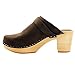 BJORK Swedish Comfort Women's Tia Wooden Slide Clogs - Brown Leather (EU-38)