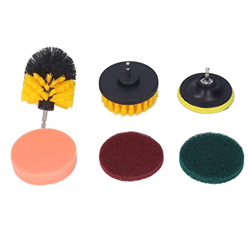 ANKROYU 6PCS Drill Brush, PP Drill Scrubber Brush, Multi Purpose Scrubbing Brushes, Hex Shank Cleaning Brushes for Showers Toilets Sinks Swimming Pools