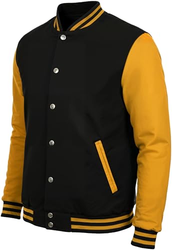 Image of Decrum DISC Varsity Jackets - Letterman Jacket Men [40020083-CZ] | Plain Yellow Sleve, M