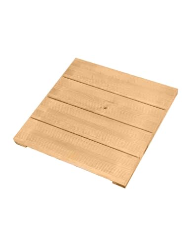 JARDIN202 - Tarima de madera de pino | Baldosa de madera para exterior y ducha | Protección Autoclave Nivel 3 | 50x50cm / 28mm (1 unidad)