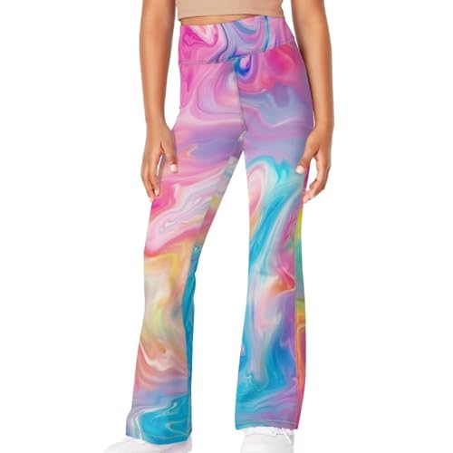 Girls Flared Pants,High Waist Yoga Pants Stretchy Flared Pants Sweatpants for Fitness Sports Gym3