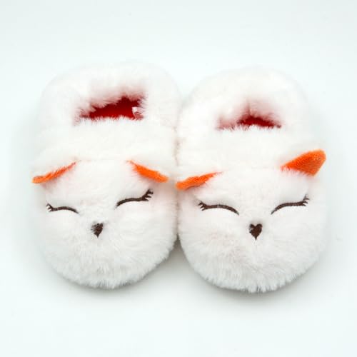 Effeltch Toddler Girls Fuzzy Slippers Unicorn Tie Dye Fluffy Sandals Cartoon Cute Warm Cozy Plush Slip On Kids House Slippers thumb #5