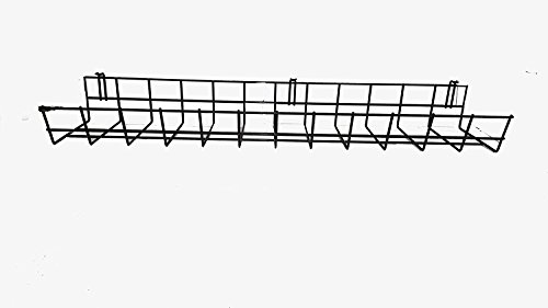 Under Desk Cable Organizer 24 Inch Wire Tray | Table Cord Management Basket | Cage to Hide Cords | Computer Raceway | Rack for Home & Office | Heavy Duty Steel