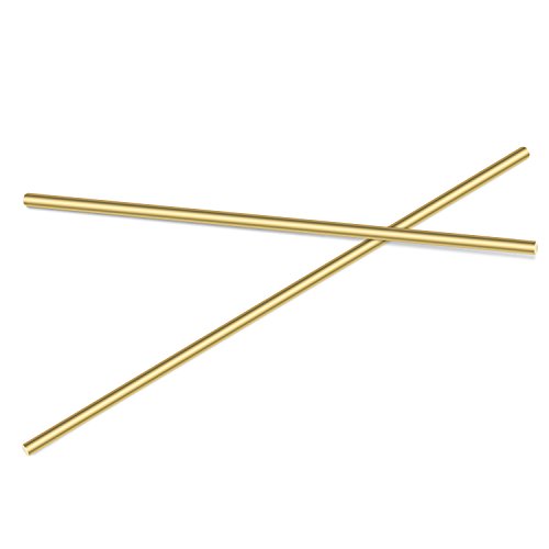 Sutemribor 2 PCS 14 Inches 1/4 Brass Solid Round Rod Lathe Bar Stock, 1/4 Inch in Diameter 14 Inches in Length