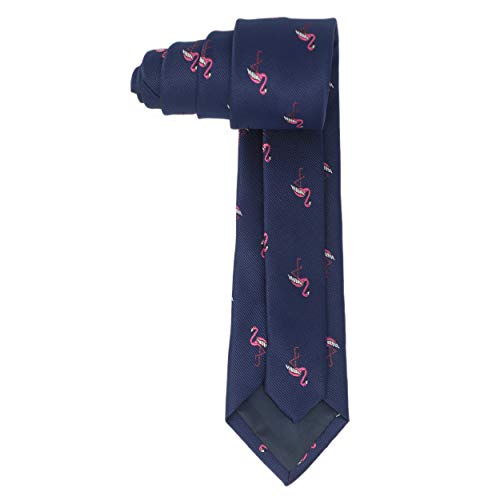 Mendepot Flamingo Necktie With Box Microfiber Jacquard Flamingo Pattern Men Tie Wedding Suit Accessory Gift Tie #TOP2
