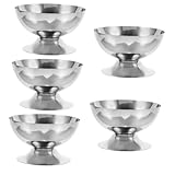  Alipis 5 Pièces Coupe De Glace Bol De Service à Dessert Porte-dessert Récipient à Desserts Saladier Inox Tasse De Pudding De Restaurant Tasse De Service à Dessert Silver Acier Inoxydable