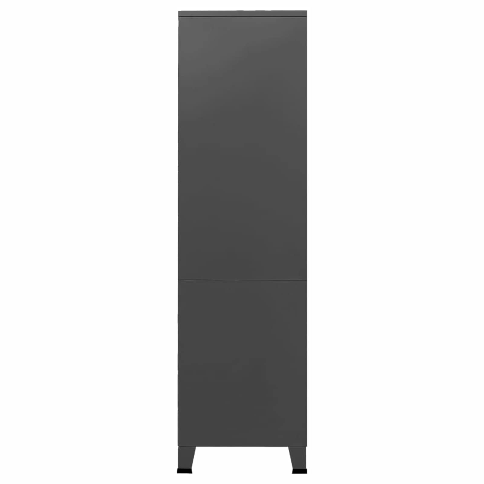 BAZZI Aktenschrank, Büroschrank, Büroschrank, Industrieschrank, Anthrazit, 90 x 50 x 180 cm, aus Metall