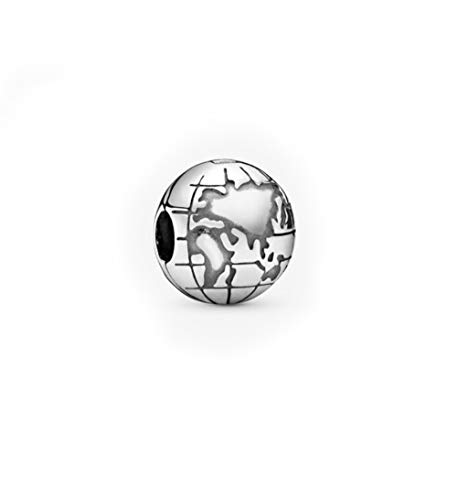 Charm de globo terráqueo para recordar tus viajes en pulseras Pandora de plata