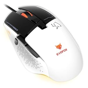 EvoFox Phantom 2 Programmable Gaming Mouse with 1000Hz Polling Rate | Ultra-responsive 7000 FPS | Gaming Grade 12800 DPI | 10 Million clicks | RGB lights | On-board memory | Windows Software | White