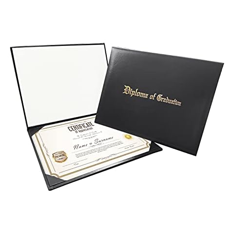 Gradplaza Graduation Pinhole Texture Or PU Diploma Cover Honor Certificate Cover 8 1/2" x11" Cover