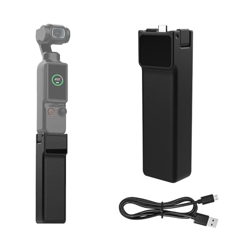 SZZCNOX �o�b�e���[�n���h�� DJI Osmo Pocket 4/Pocket 3�ADJI Osmo Pocket 4/3�p�f�W�^���f�B�X�v���C�X�N���[���t���o�b�e���[�O���b�v�A�g���A�N�Z�T���A5000mAh�p���[�O���b�v�A18W�����[�d�B