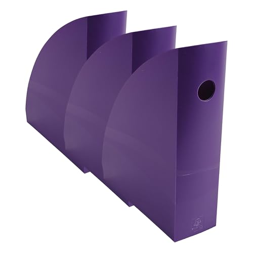 Porte revues MAG CUBE violet bureau A4 rangement Exacompta 3x - 2
