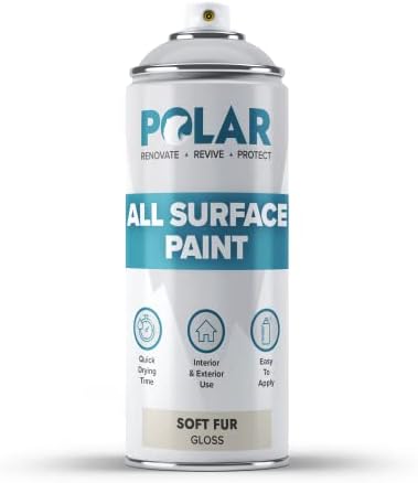 Polar Designers Finish All Surface Spray Paint - Ice Grey - 2 x 400ml - Ideal For Ornaments, Furniture, Woods, Plastic, Metal - Interior & Exterior Use - Easy to Apply & Quick Drying