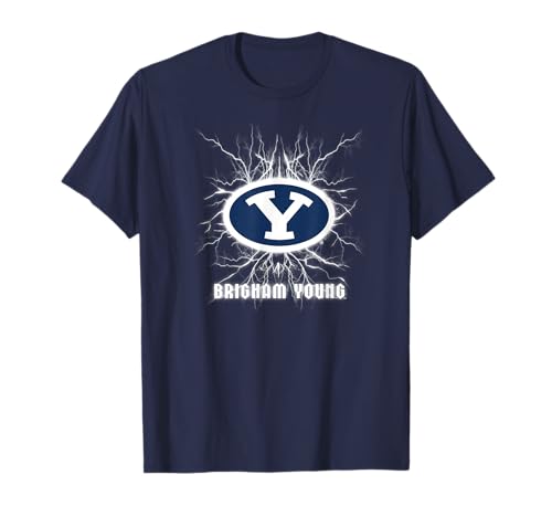 Elite Authentics BYU Cougars 90's Lightning Navy Officially Licensed T-Shirt