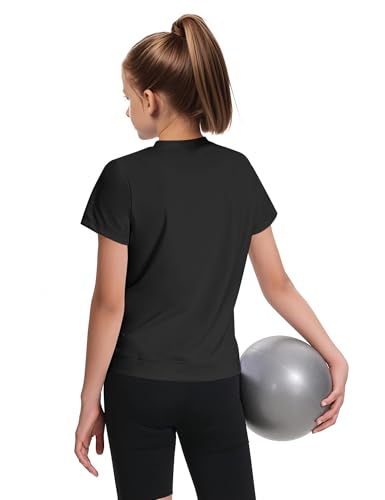 JOCMIC Girls Athletic Shirts Short Sleeve, Quick Dry Tshirt Fitted Tops for Cheer Dance Tennis3