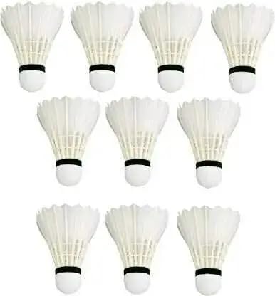 UNBREAKABLE BULL Speed Wings Feather Shuttle – White | Medium 77 | Pack of 10 Durable Feather Shuttlecocks-image-46