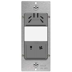 TOPGREENER Humidity Sensor Switch, Dual Tech Humidity PIR Motion Sensor Switch for Separate Fan and Light Control, 500W, 3A, Neutral Required, TDHOS5, Gray