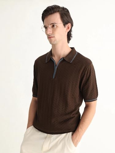 Image of Rare Rabbit Regular fit Textured Polo