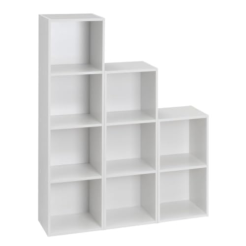Étagère de sol résolvant le désordre 3 niches de rangement en PB blanc