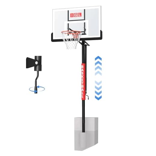 IGL In Ground Basketball Hoops Outdoor, 10ft Height Adjustable In Ground Basketball Goal, Inground Basketball Hoop with 52 Inch Shatterproof Backboard & 18 Inch Pro-Style Breakaway Rim