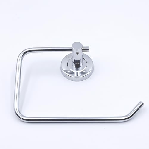Image of Stainless Steel Wall-Mounted Toilet Paper Holder - Rustproof Tissue Roll Hanger with Swivel Arm, Durable, Rust Proof (C-Shape, Chrome Finish, Pack of 1)