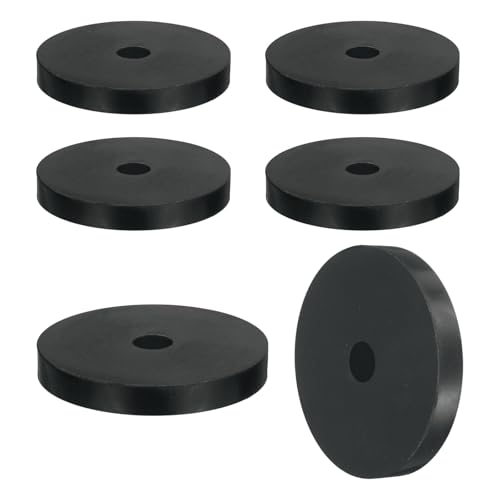 uxcell 6Pcs Thick Rubber Spacer, 2-3/4 Inch OD x 1/2 Inch ID x 3/8 Inch Thickness Round Rubber Bushings Anti Vibration Flat Spacer Washers for Home Industrial Machinery