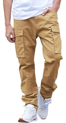 AIFARLD Men's Cargo Pants Work Pants Lightweight Relaxed Fit Stretch Joggers Hiking Travel Casual with Pockets Khaki