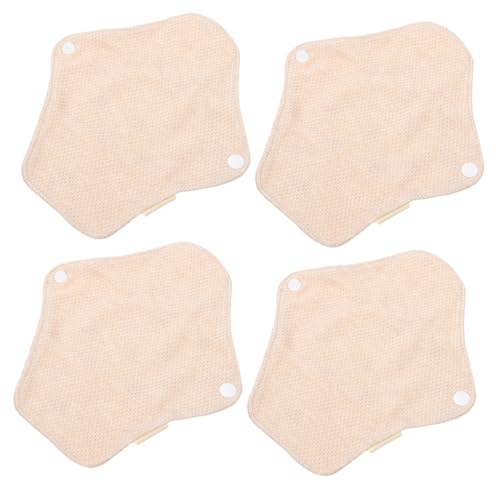 Gogogmee 4pcs Washable Sanitary Napkin Women Menstrual Lavable Pantiliner Pad Reusable Sanitary Napkin Dancder Women Cotton Menstrual Washable Menstrual Mats Pure Cotton Beige