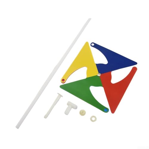 Moulin à vent coloré pour décoration de jardin, décoration de jardin en plastique fait à la main pour chambre d'enfant, fête, tige de 27,9 cm