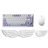 Angel-Flügel Handgelenkstütze: 430×105 Handballenauflage Tastatur, Handauflage Tastatur Mit PU Leder, Ergonomische Maus Handgelenkauflage, für Büro und Zuhause